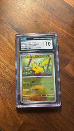 Pokemon 151 Sv2a Pikachu 025/165 Pokeball Reverse Holo Cgc 10
