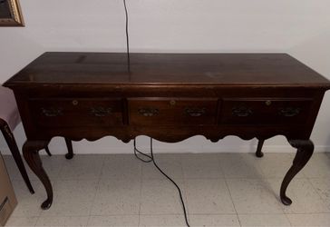 Vintage Solid Wood Console Table / Desk with Drawers