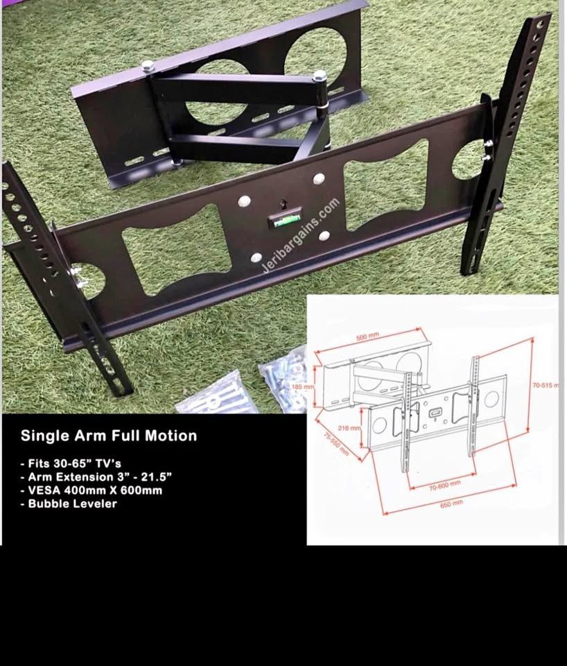 New single arm full motion tv swivel mount fits 30-65”