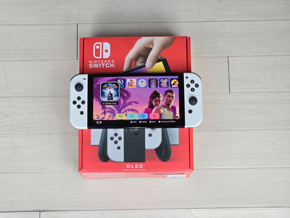 Brand New Nintendo Switch OLED Bundle *Modded* Triple-boot Systems | Android Tablet Mode w/KODI | 10000 Games Pre-loaded |