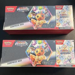 Pokemon Sam's Club Prismatic Evolutions Surprise Box + Booster Bundle (Lot of 2)