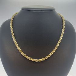 Gold Chain Hollow Rope 14K New 