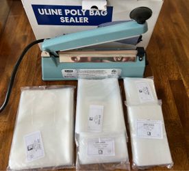 ULINE H-163 8” Impulse Sealer + 5 Packs Bags – Tested – $35 OBO