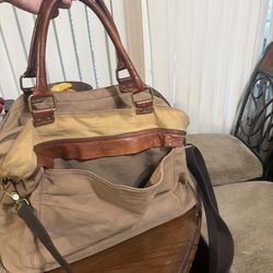 Ted baker canvas and leather tote