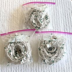 100 Light Strand -Green Color Christmas Lights-Indoor / Outdoor use ! Set of 3-New.  