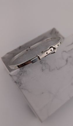 ✨925 Mexico Sterling Silver Belt Buckle Bracelet – Vintage Mexican Silver – Size 7"