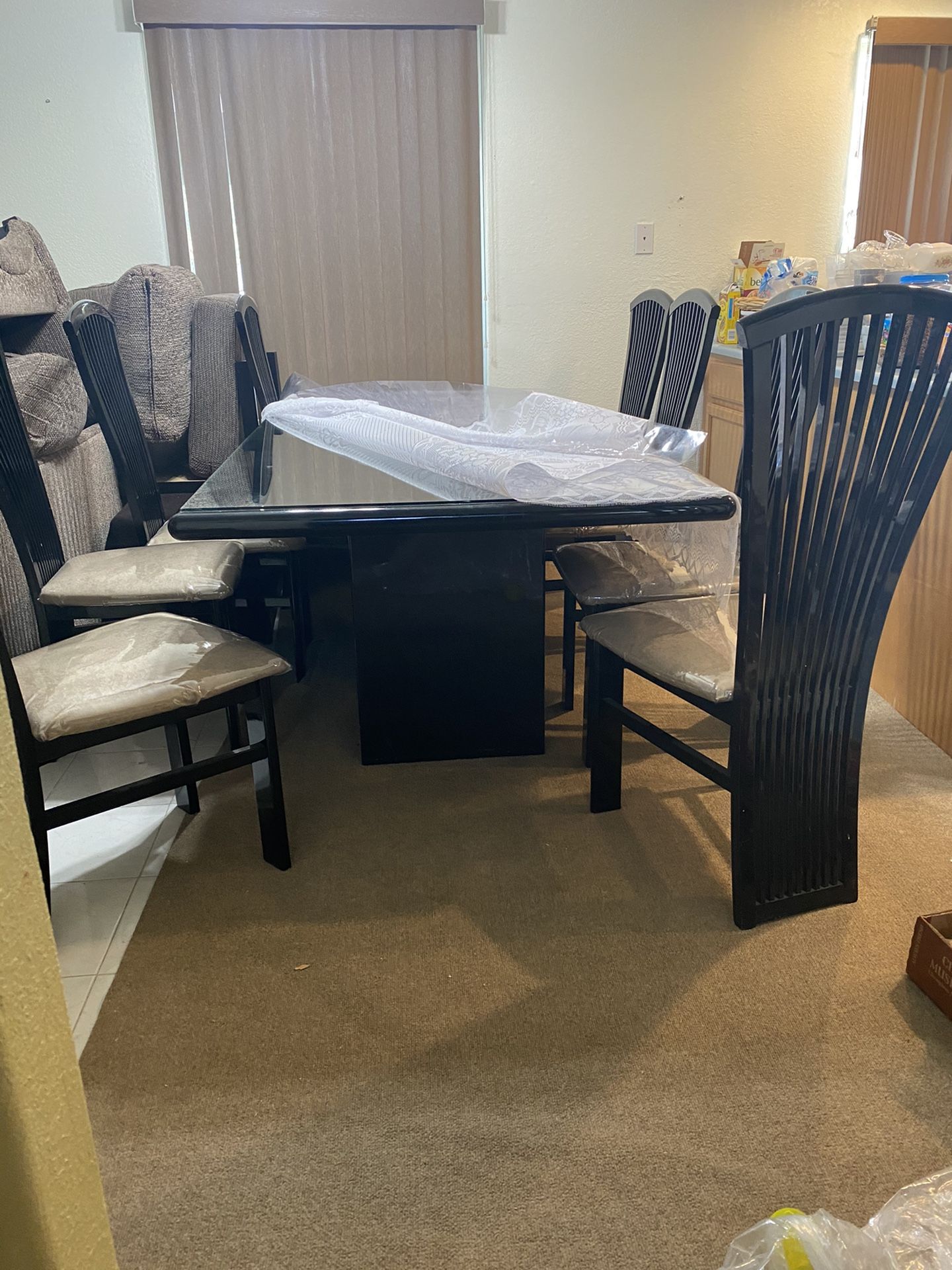 Italian Large Table With 8 Chairs Real Wood