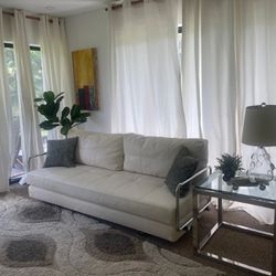 Modern Sofa, Side Table, Lamps 