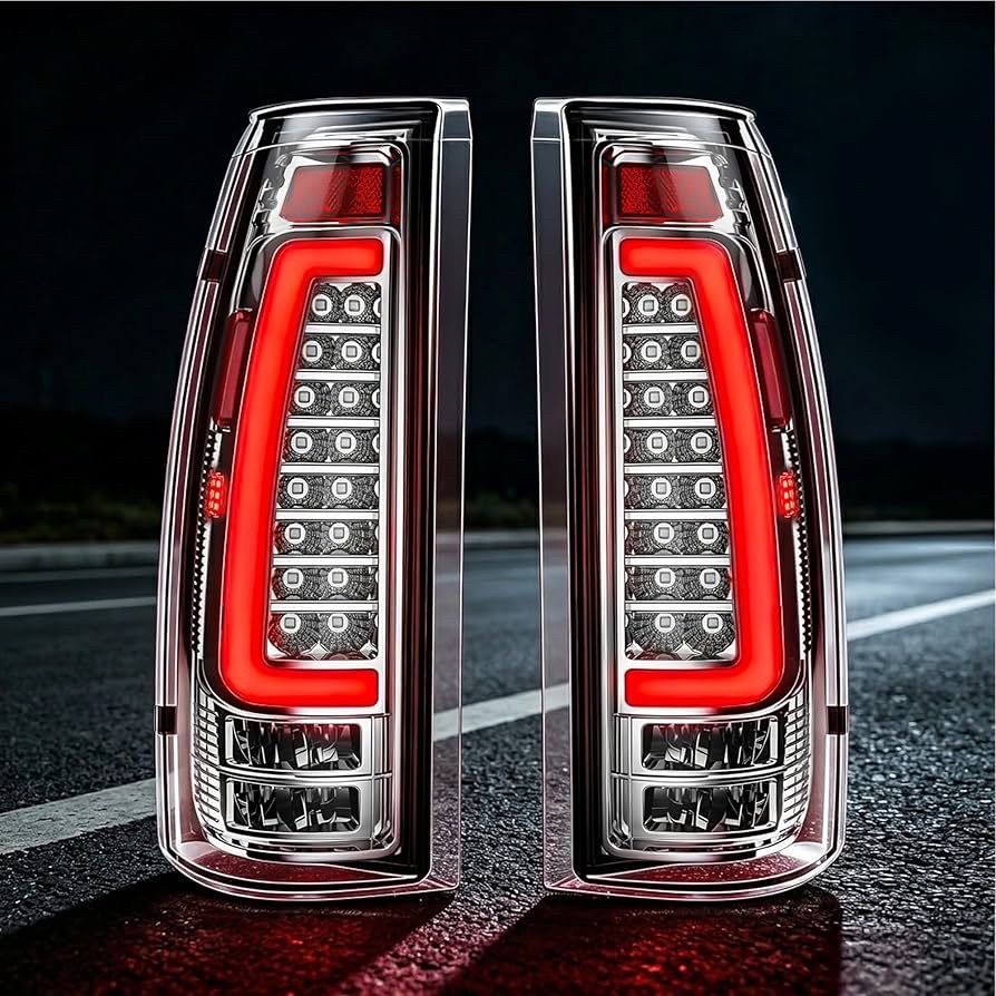 LED Tail Lights Compatible with 1 Chevy Silverado GMC Sierra C/K,1 Suburban/GMC Yukon,95-00 Tahoe,99-00 Escalade,Bright Rear Lights,Pl