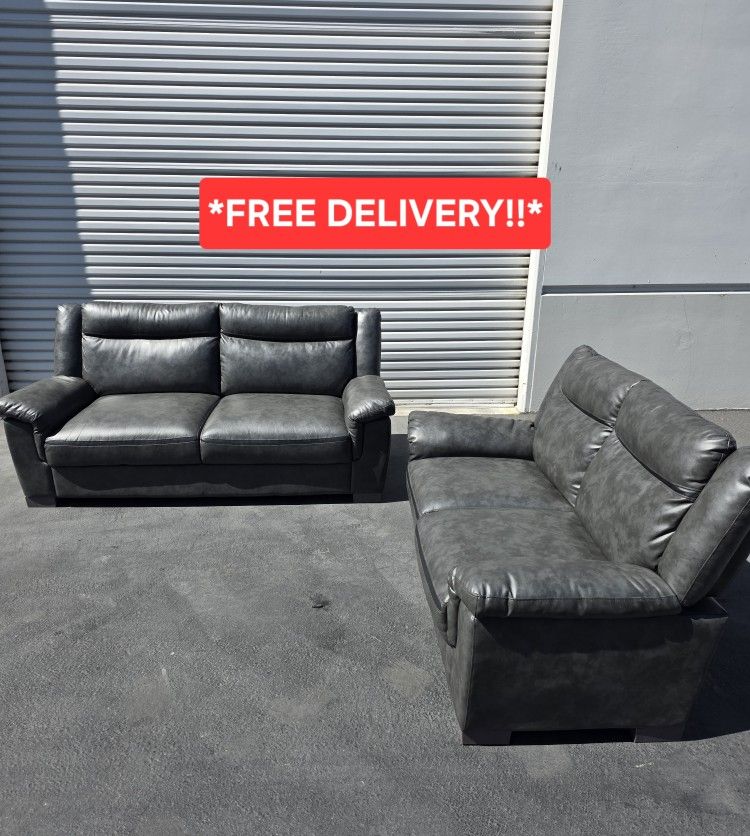 Gray Two Piece Sofa Set