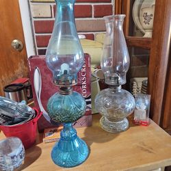 Vintage Glass Oil Lamps