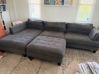 Couch - dark gray, Costco
