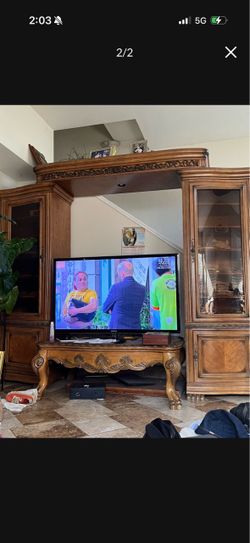 Large Wood Entertainment Center Wall Unit