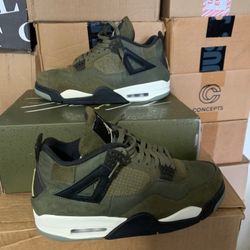Men's Nike Air Jordan Retro 4s Olive Craft Shoes Size 10.5