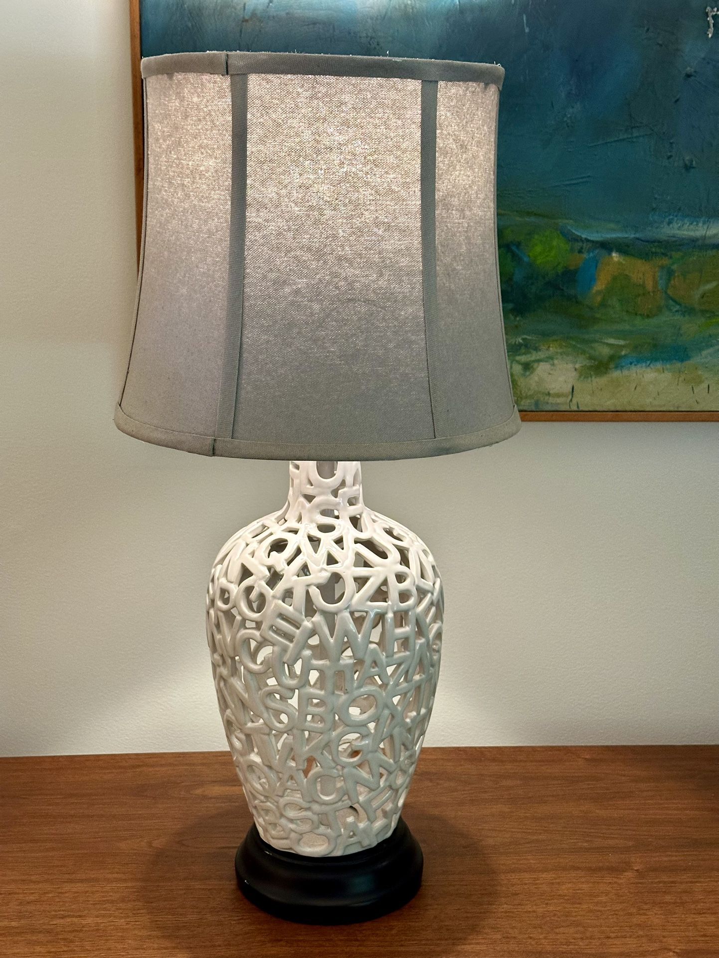 Porcelain White Table Lamp Letters