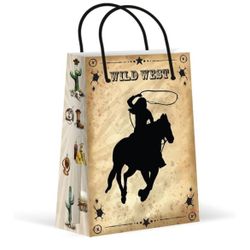 Cowgirl Party Bags, Wild West Favor Bags, New 12 pack.   (T)