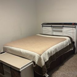 Queen Bed Headboard and Bench