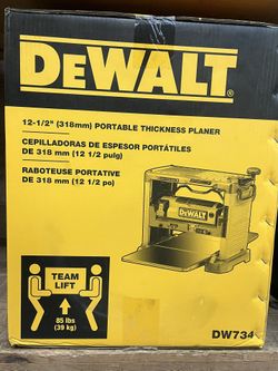 BRAND NEW DeWALT DW734 12-1/2" Thickness Three Knife Head Wood Planer Tool - 15 Amp