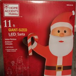 11ft Giant Sized LED Santa, Life Size Santa Clause, Life Size Airblowns, Christmas Decorations, Christmas Decor