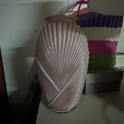 Blush Pink Textured Ceramic Vase – $8