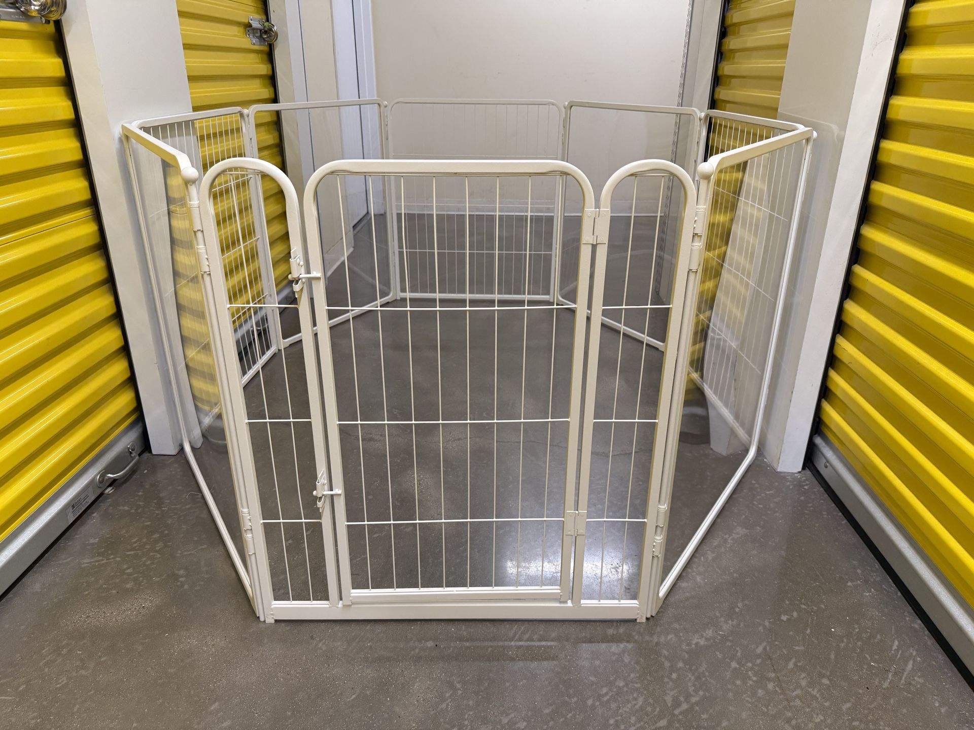 FXW Pawadise Adjustable Dog PlayPen 8 Panels 32" White High Metal Acrylic Door Collapsible