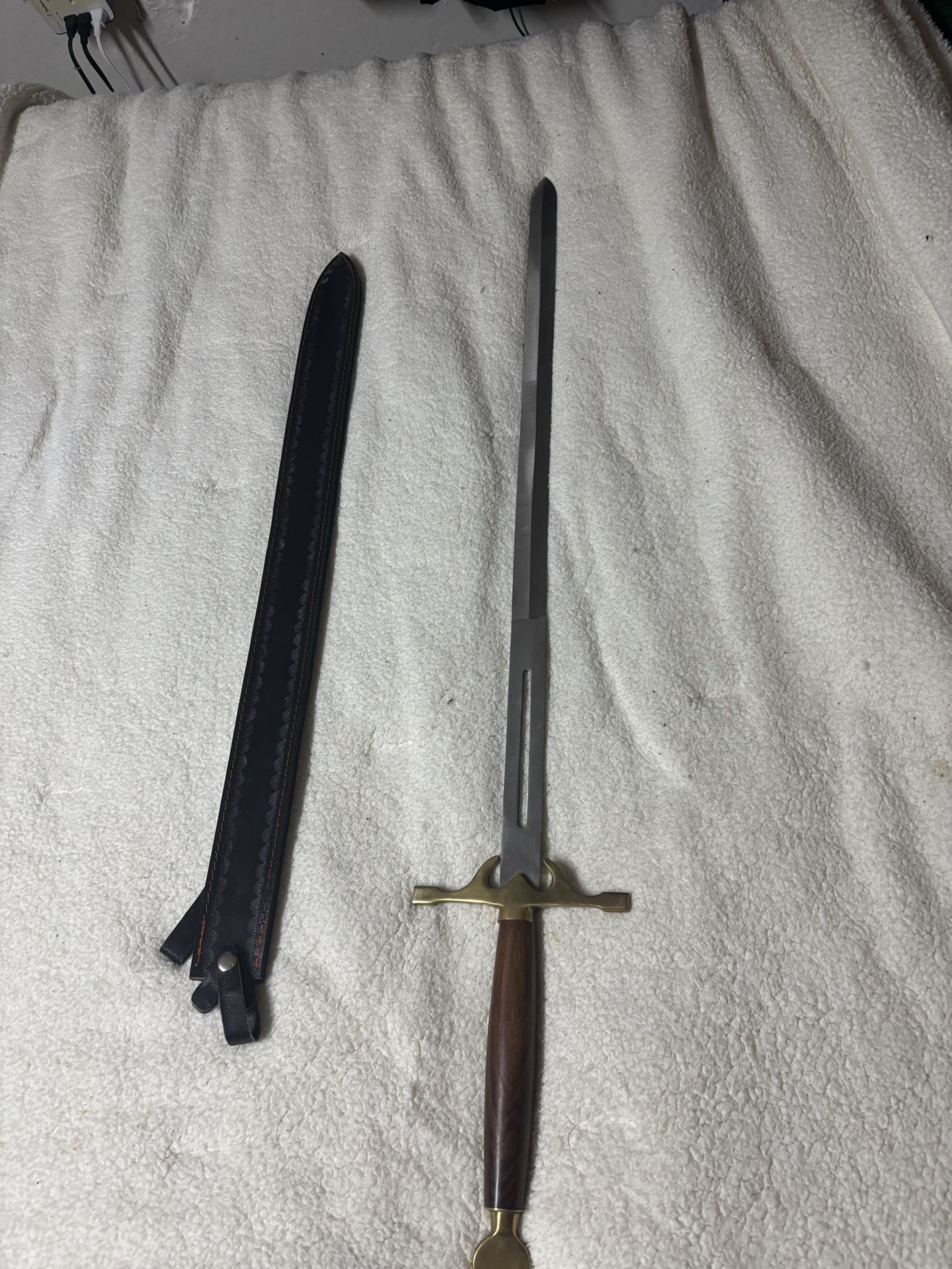 Authentic Pakistani Sword with Wood Handle & Leather Sheath