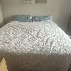 Rustic White Bed Frame And Mattress  
