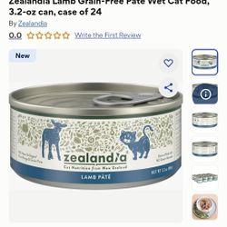 Unopened Case Of Zealandia Grain Free Cat Food Lamb Pate