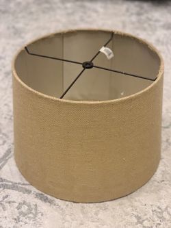 allen + roth 10-in x 15-in Tan Burlap Fabric Drum Lamp Shade