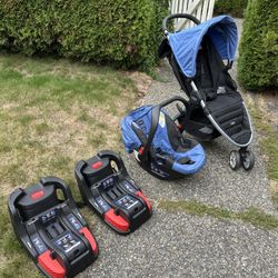 Britax B-Agile and B-Safe Stroller, Car Seat, Bassinet Combo Travel System