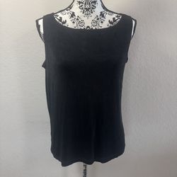 Private Edition By Chico’s Tank Top Blouse Size 3 XL  Black Stretch