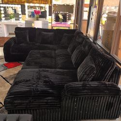Brand New Super Plush Corduroy Pullout Sectional Set