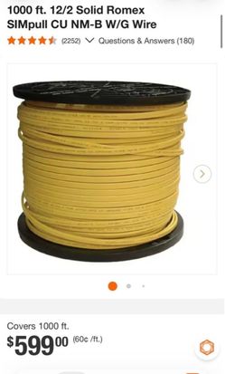 12/2 romex electrical wire