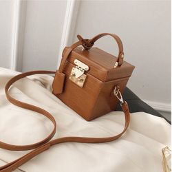 Korean New Crocodile Pattern Box Popular Messenger Bag 