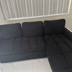 Black Sleeper Sofa Couch 