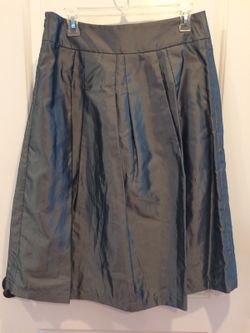 Silky metallic silver skirt size 8