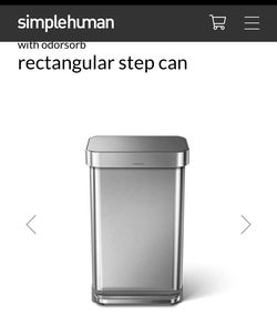 simplehuman 45L Rectangular Step Trash Can Gray