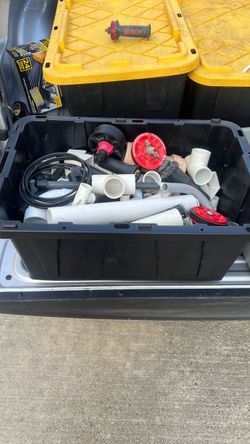 Box full of pvc parts