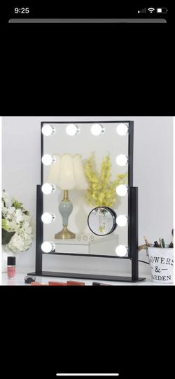 Black Fenchilin Vanity Make Up Mirror Light Smart Touch Control