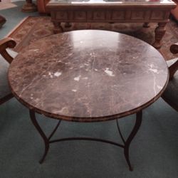 MARBLE w/ METAL OCCASSIONAL TABLE