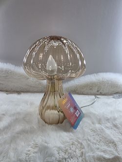 Urban Shop Glass Mushroom Lamp