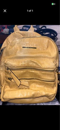Steve  Madden Tan Embossed Logo Backpack