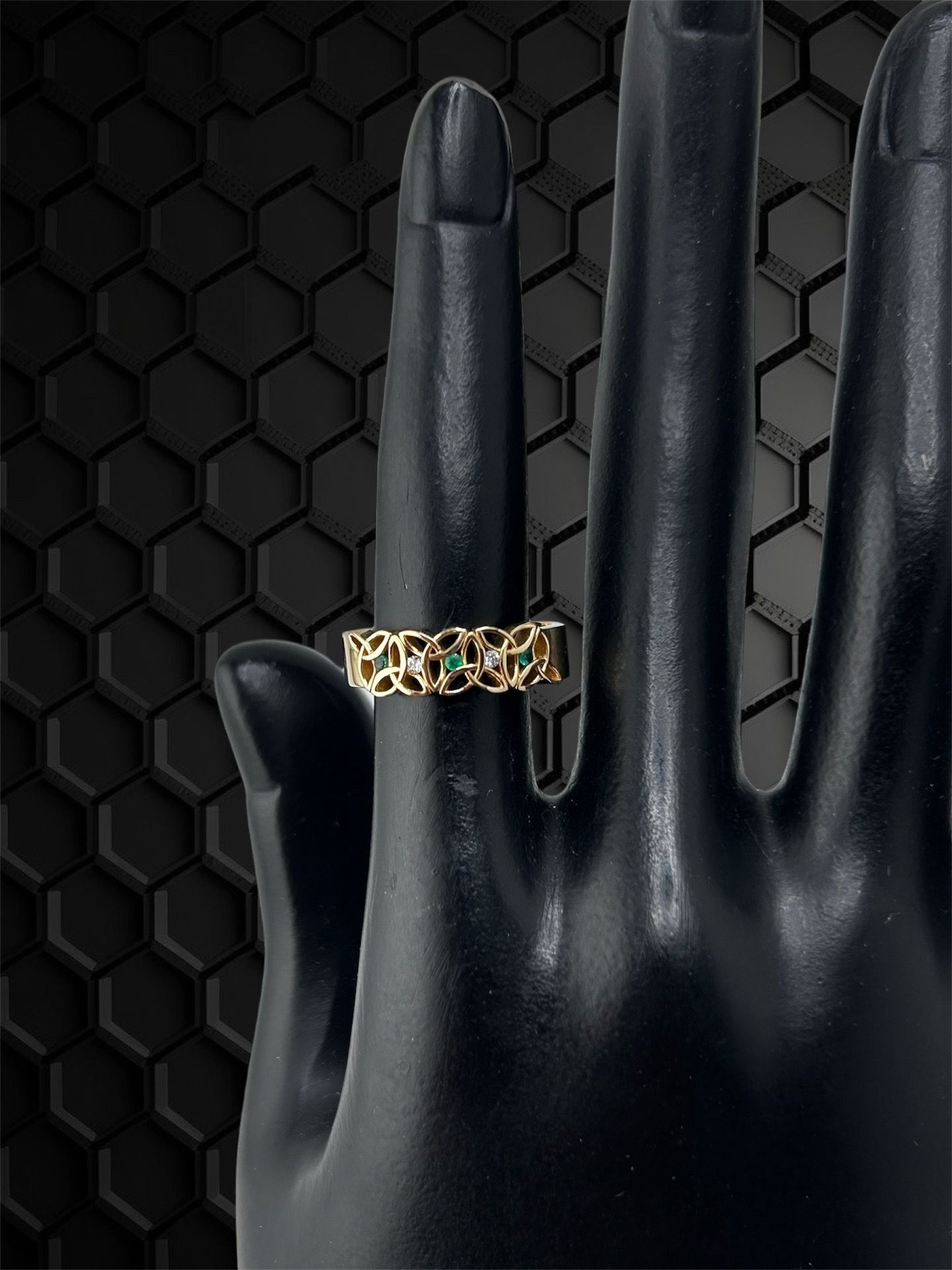 14k yellow gold color diamonds ring ๐