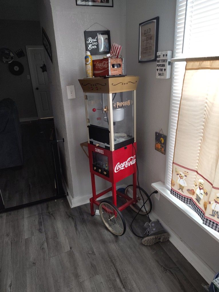 Coca Cola Popcorn Cart With Candy Dispenser In Front