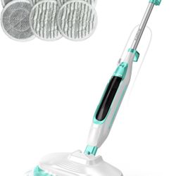 BRAND NEW Scrubbing Steam Mop with Rotating Mop Pads, All-in-One Hard Floor Cleaner with LED Headlights
