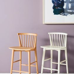 Set Of Anthropologie Remnick Oak counter Stools