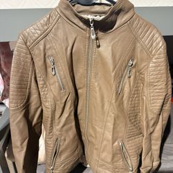 Brown faux leather jacket