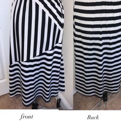 Black And White Stripped Skirt