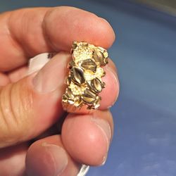 14k gold nugget ring
