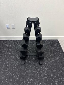 NEW 5-25 lbs Dumbbell Set & Rack, 150 LBS Total Rubber Weights for Home Gym